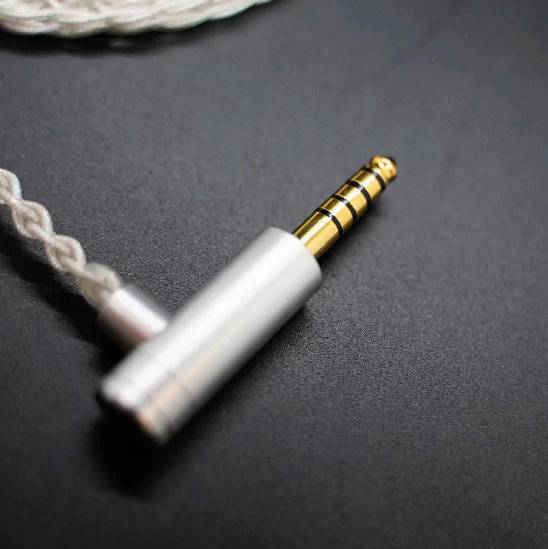 【1点のみ】7N粒子単結晶銅銀メッキ リッツ構造　IE900 4.4mm L字