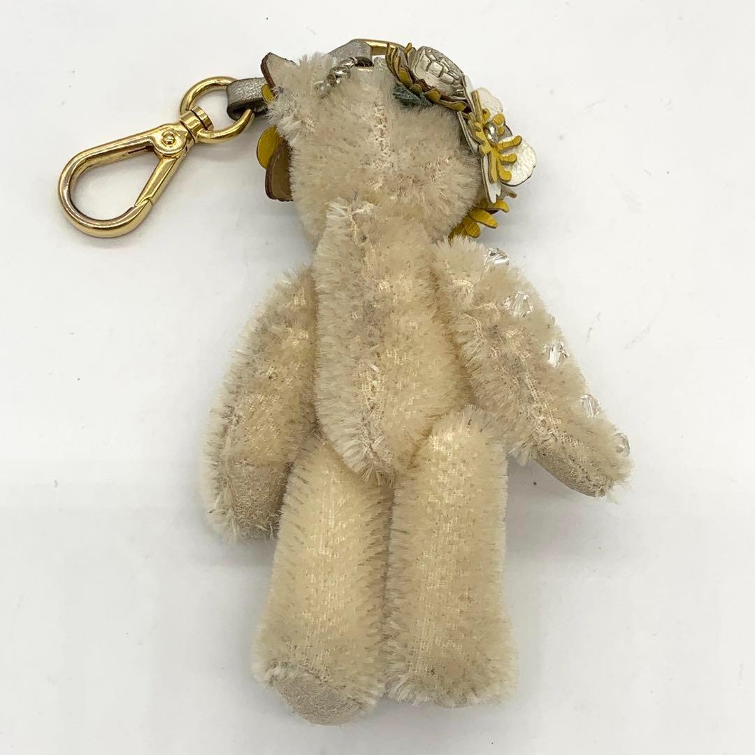 PRADA クマチャーム 三角ロゴ バッグチャーム ビジュー キーホルダー