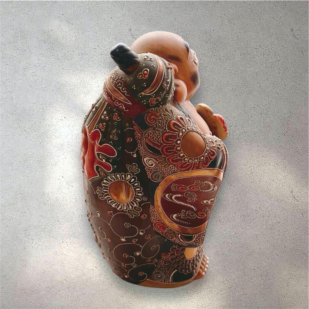 九谷焼 布袋様 七福神 縁起物 置物 布袋尊 骨董 年代物 蔵出し 昭和