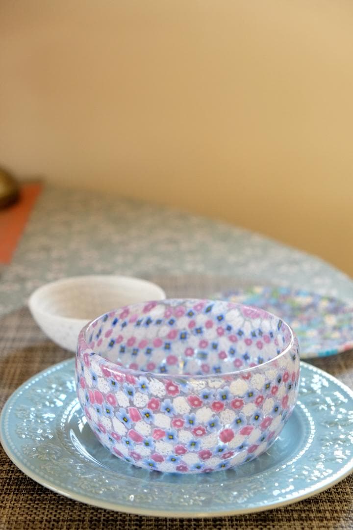 ミルフォオリ ベネチアングラス 吹きガラス 花瓶 伊藤聡信 田子美紀