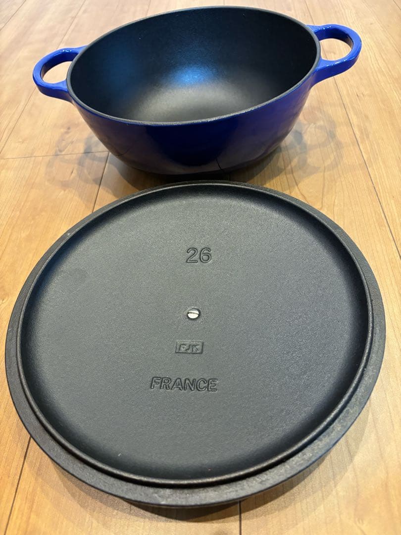 Le Creuset ル・クルーゼ マルミット 26 ブルー 内側黒ホーロー加工