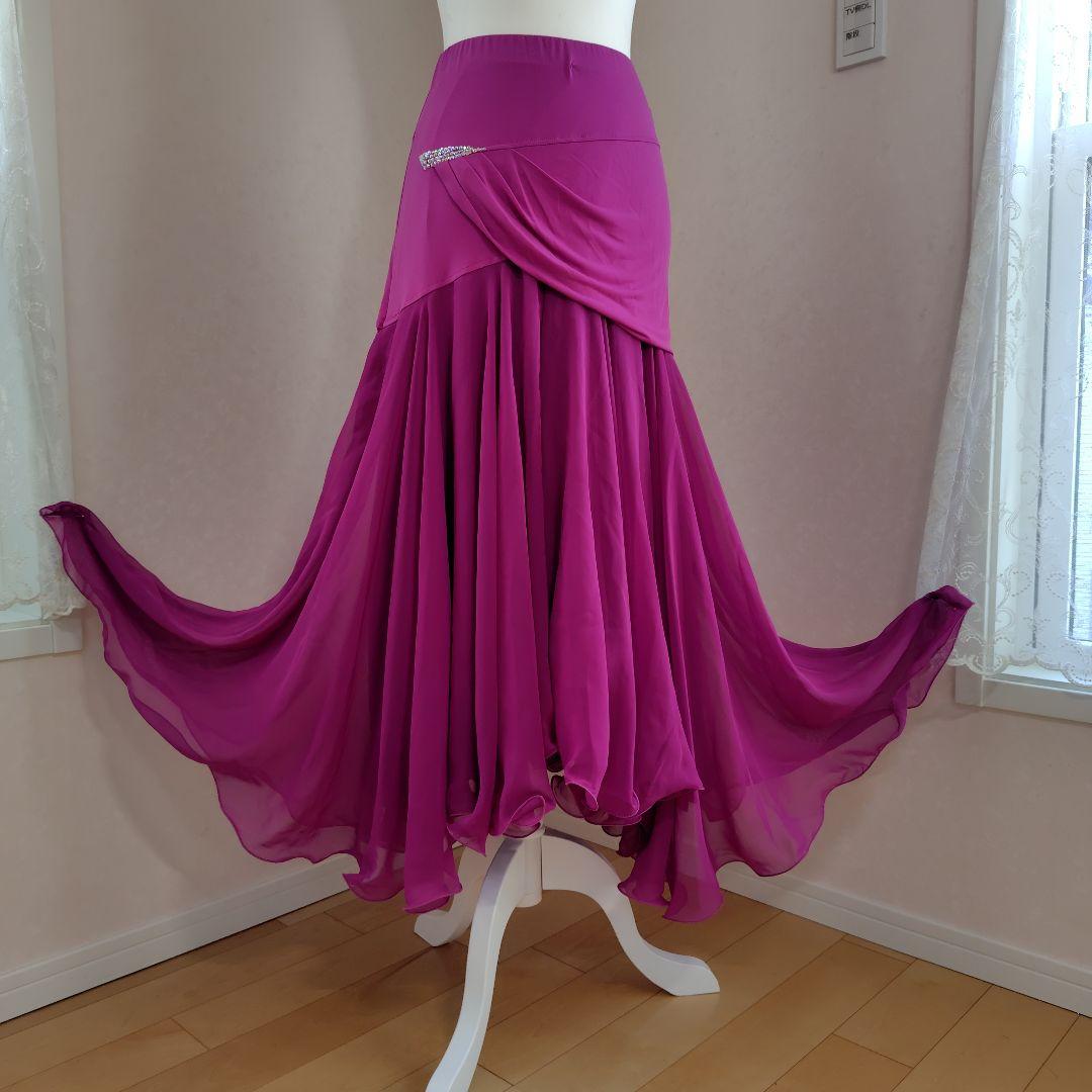 ✨社交ダンス・スカート✨ ☆タカダンス☆訳あり☆ パープル☆Mサイズ