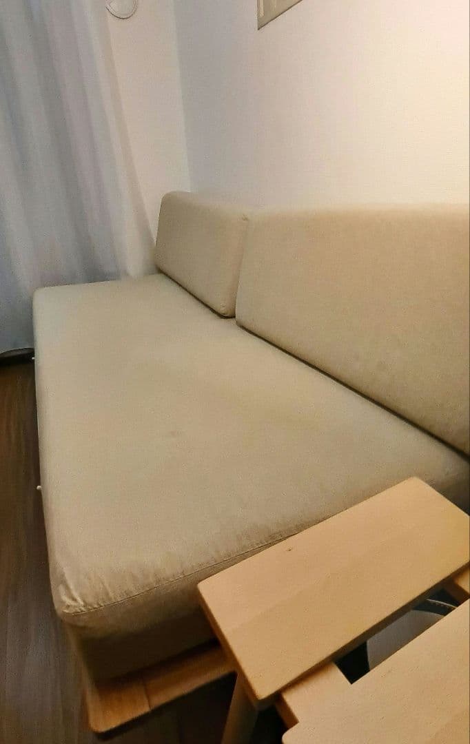 廃盤希少】無印良品 ソファベッド ベージュ オーク - メルカリ