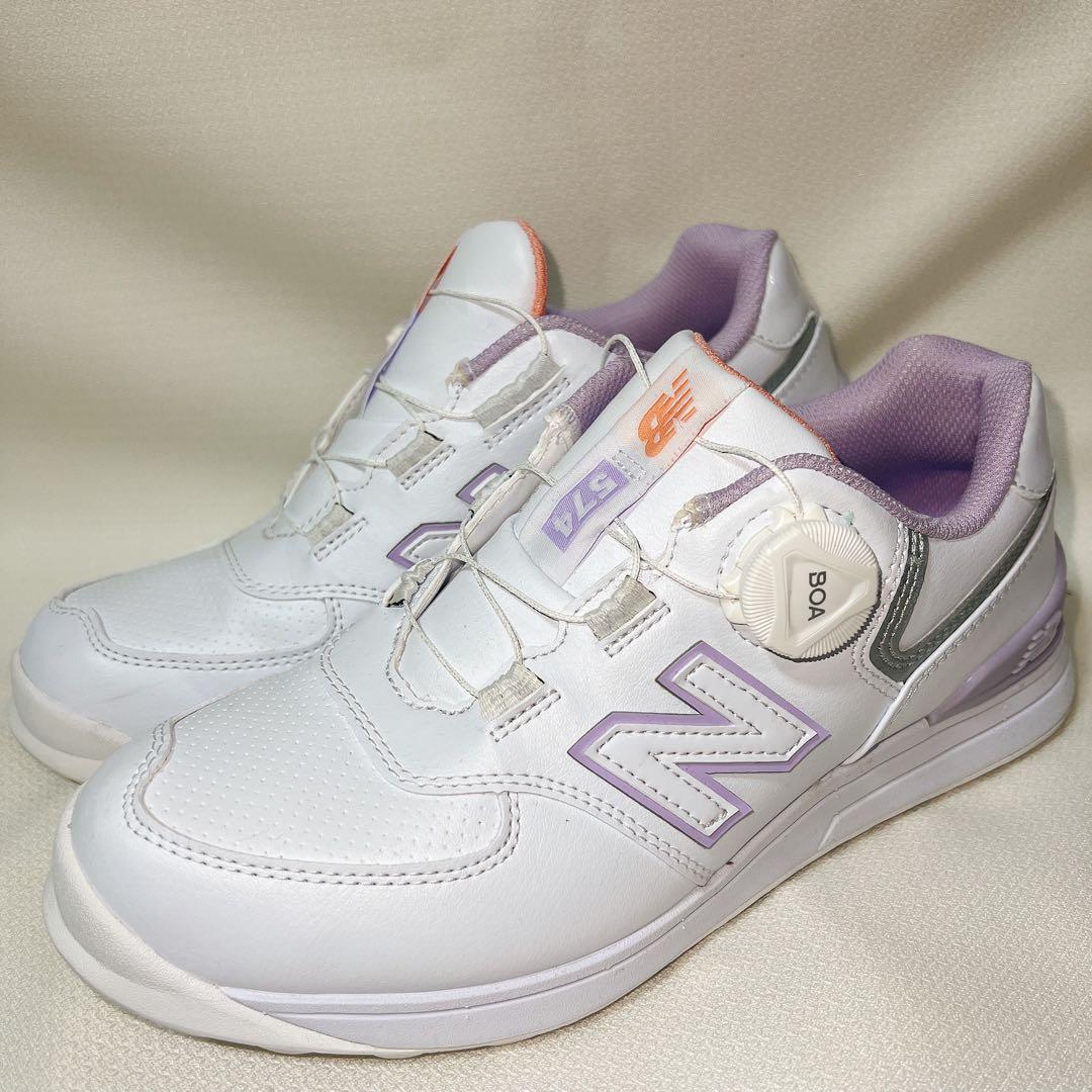 美品】New Balance 574 ゴルフシューズ 23.5cm - メルカリ