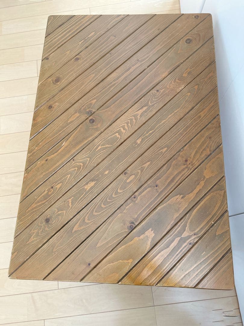 アンティーク センターテーブル コーヒーテーブル メッシュスチール棚