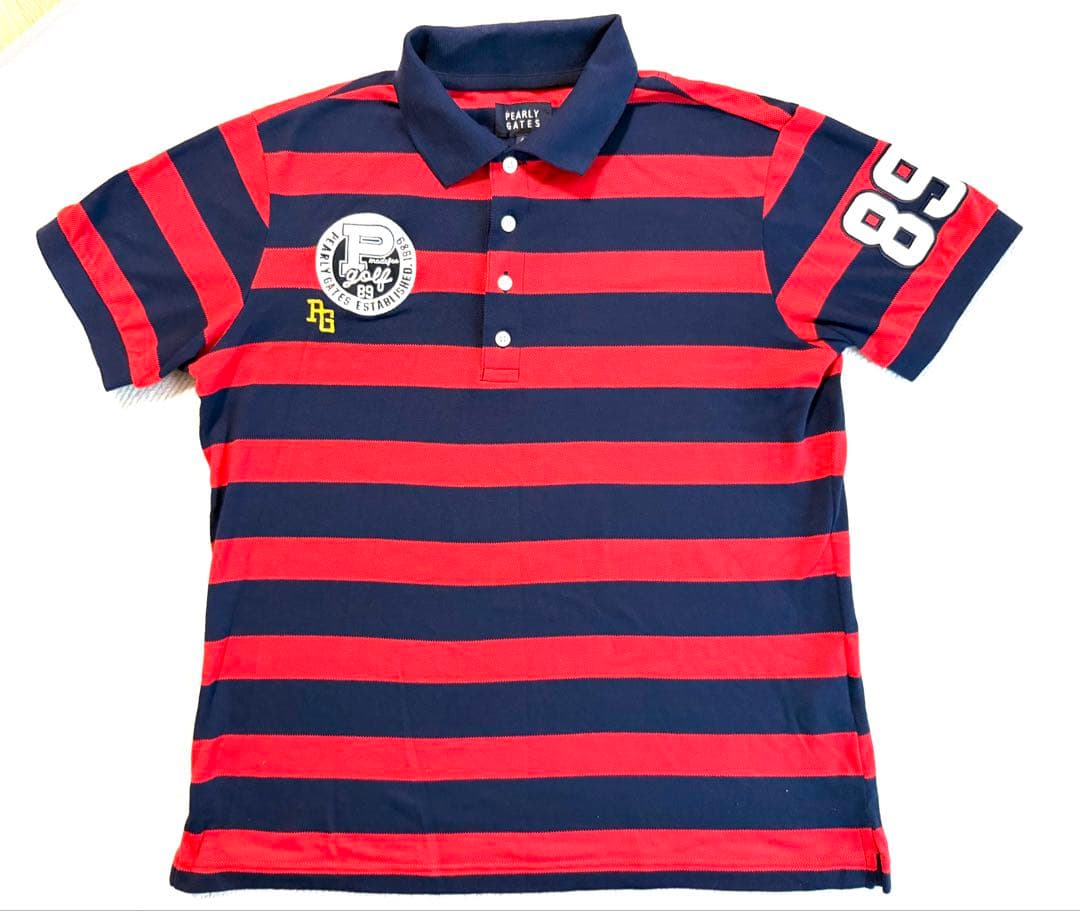 PEARLY GATES ストライプポロシャツ - メルカリ