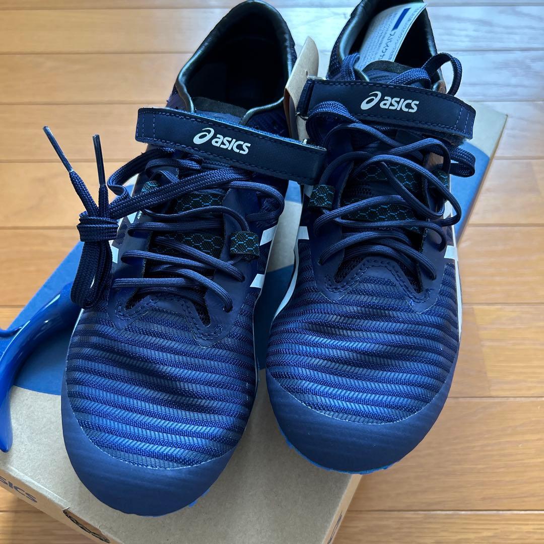 新品アシックス陸上スパイク26.5cmSPBLADE9saicsネイビー短距離 - メルカリ