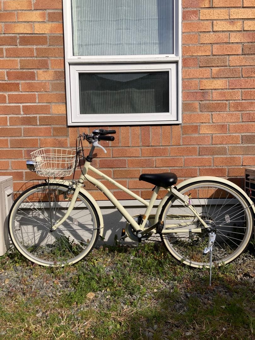 クリーム色シティサイクル 前部バスケット付き 楽天市場】【800円OFFクーポン】折りたたみ自転車 シティサイクル