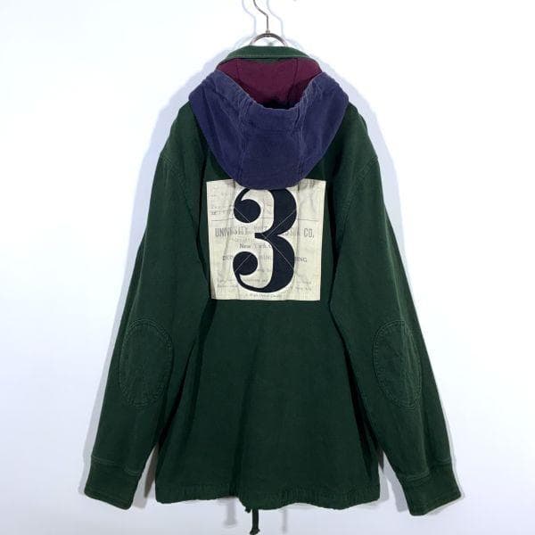 90 00s ポロラルフローレン フード付 ラガーシャツ L 緑 長袖