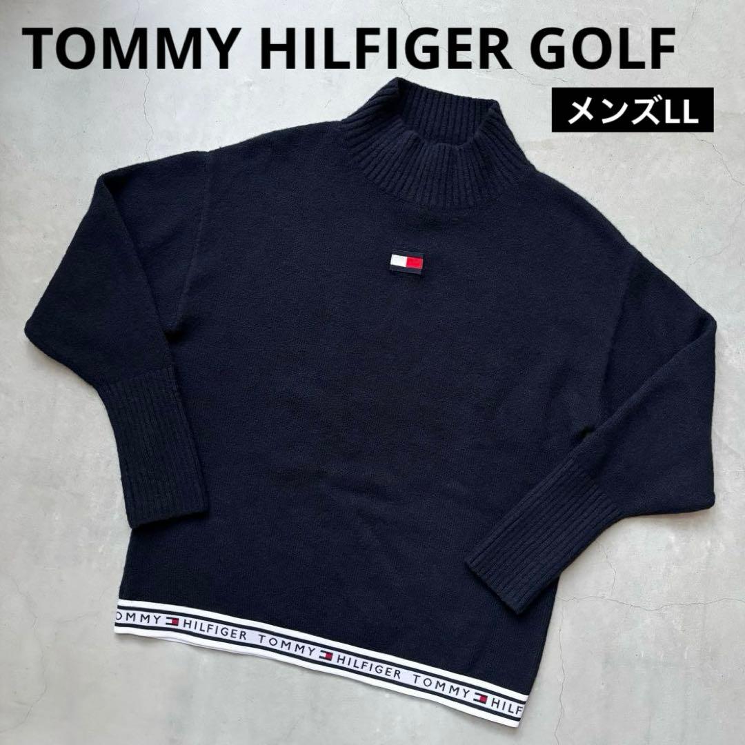   GOLF ハイネックニットセーター ロゴワッペン 23区GOLF 【超美品】23区ゴルフ セーター グリーン ケーブル編み V