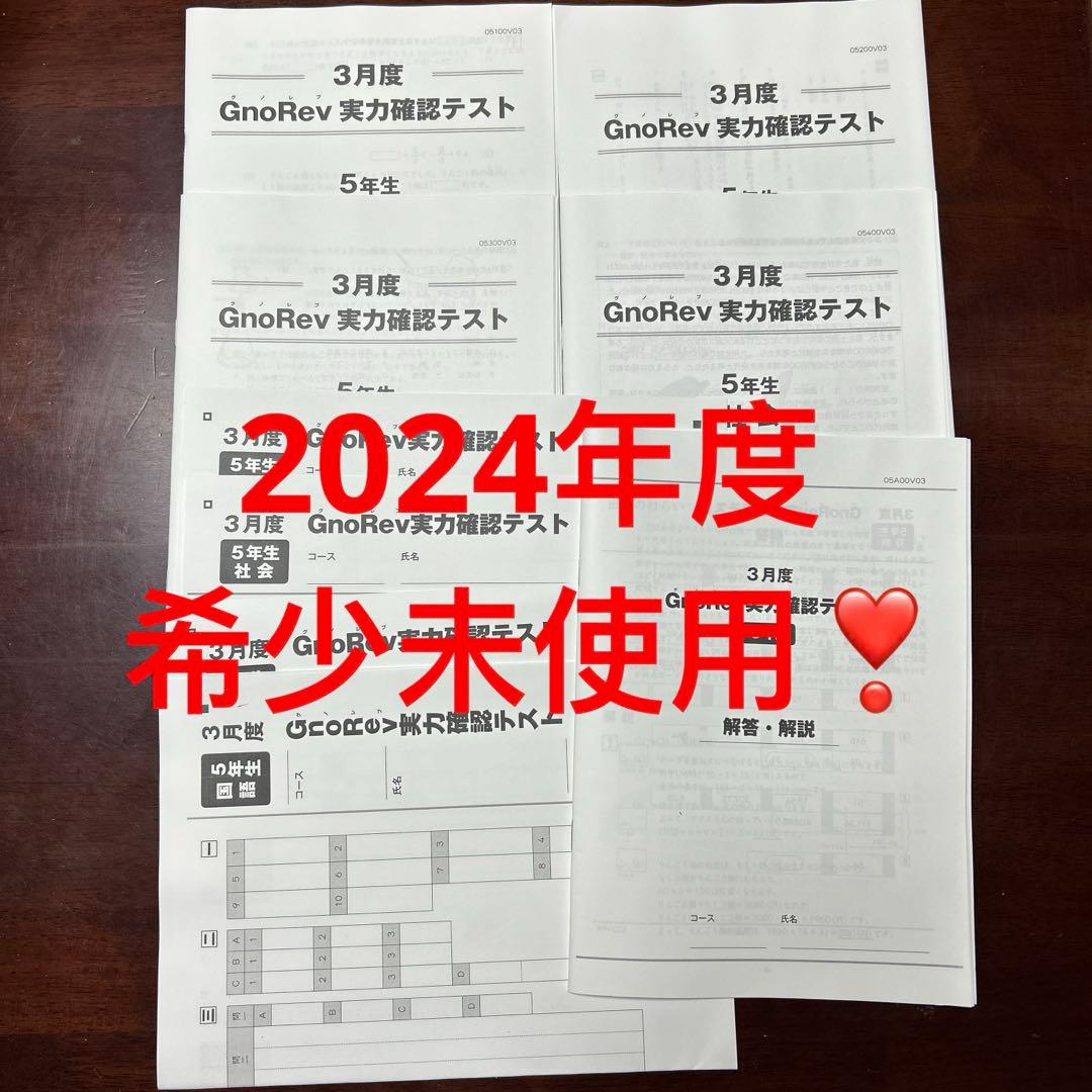 ㉔あ 希少未使用 グノーブル 5年生 3月度グノレブ実力確認テスト