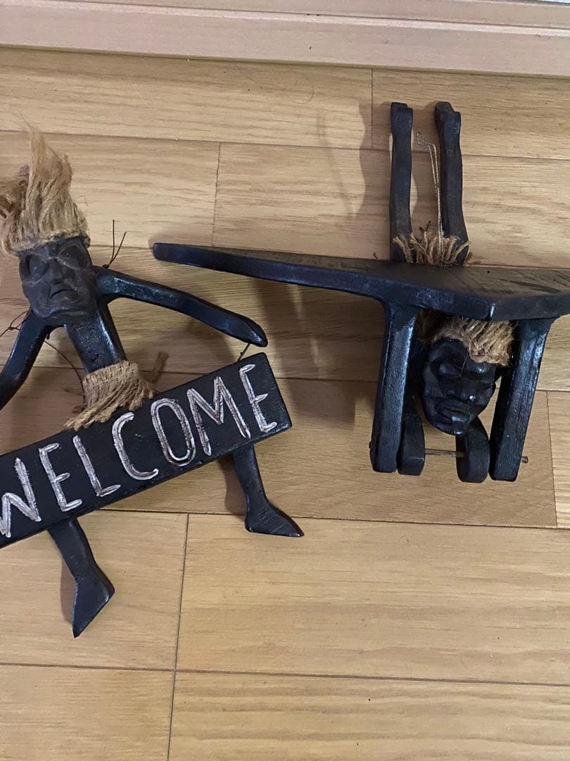 アフリカンスタイル 木製置物セット ウエルカムサイン付き - メルカリ