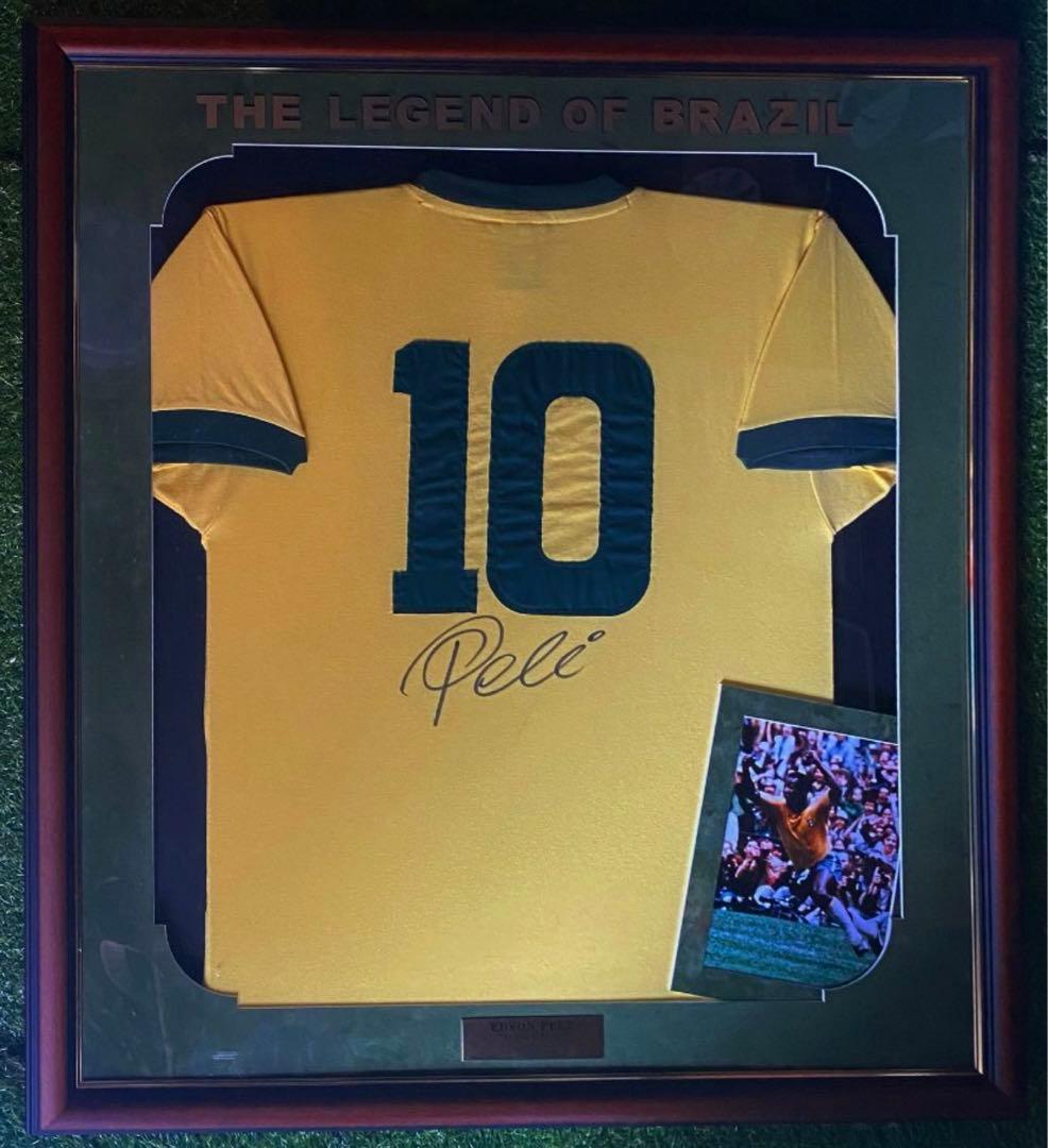 証明書付き！ペレ直筆サイン入りブラジル代表70/71復刻版ホーム