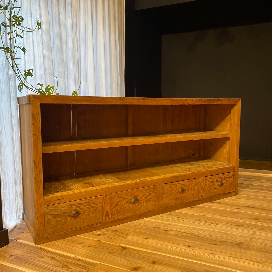 水屋箪笥 キッチン収納 食器棚 収納棚 店舗什器 古家具 水屋家具