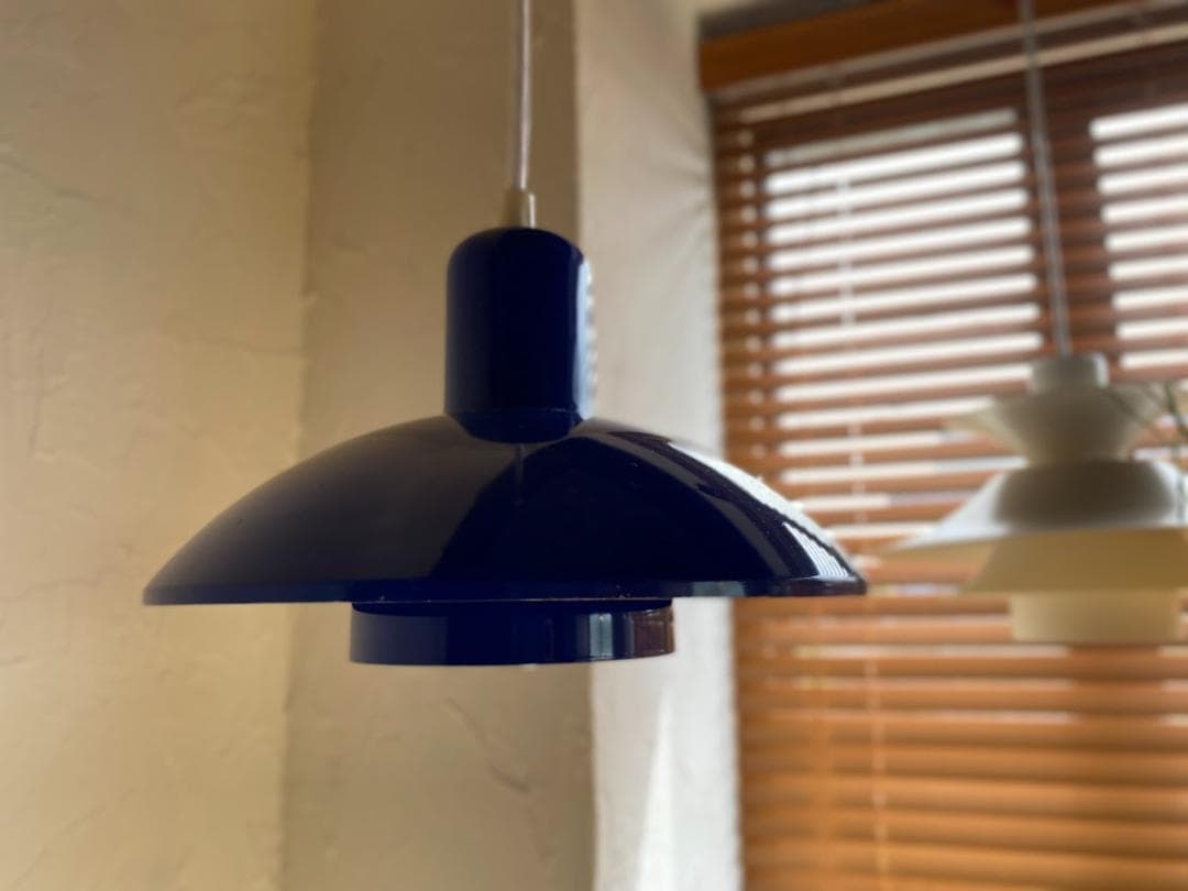 80s ヴィンテージ デンマーク製 E.S Horn ペンダントライト 青 - メルカリ