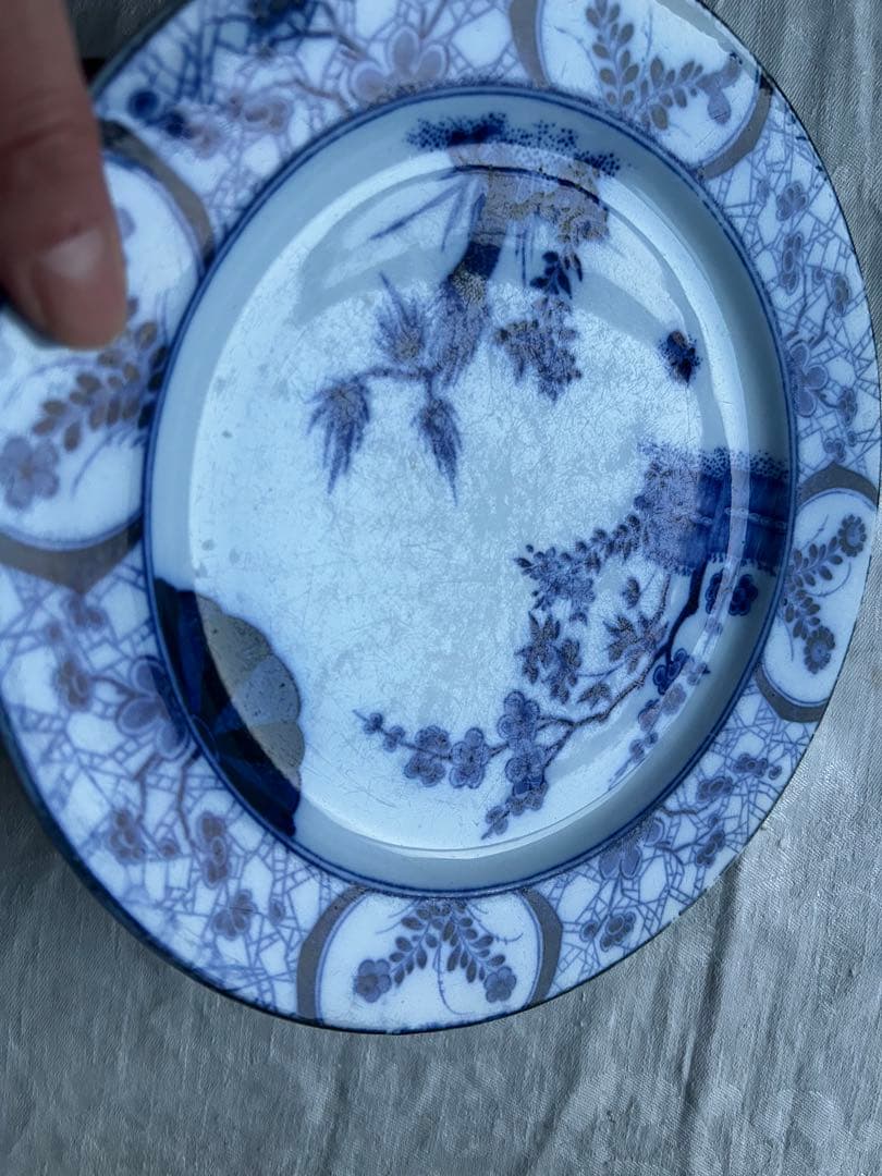 Japon Creil montereau ジャポニズム 藍色 フランス - メルカリ