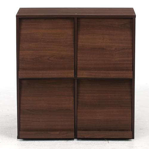 《新品・送料無料》ディスプレイラック 4マス ミディアムブラウン