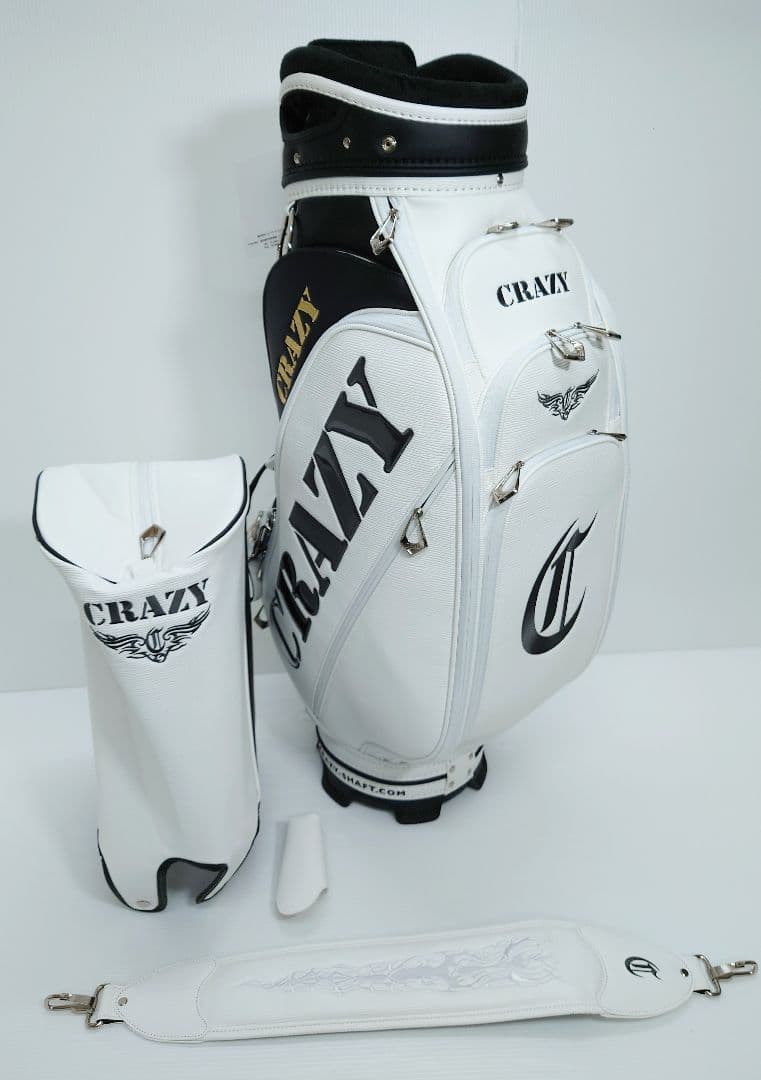 CRAZY クレイジー、キャディバッグ ホワイト【新品】 キャディバッグ｜クレイジーゴルフクラブ、CADDIEBAG