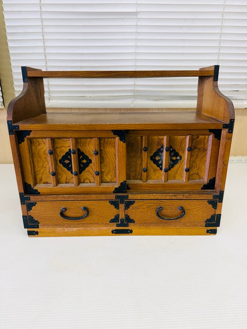 昭和レトロ 茶箪笥 水屋箪笥 小物入れ 収納ボックス チェスト 飾り棚