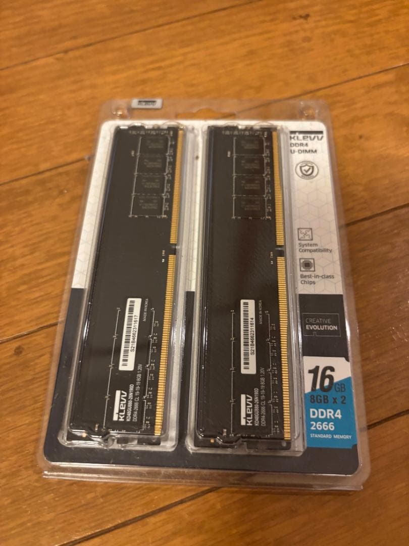 【新品未開封】KLEVV DDR4 16GB (8GB x 2) 2666MHz KLEVV デスクトップ用メモリー 8GB x 2枚 = 16GB DDR4-2666 288pin
