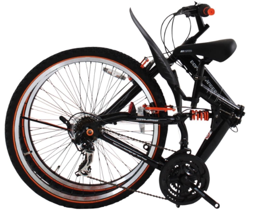 ドッペルギャンガー マウンテンバイク風 シマノ21段変速 26インチ 折り畳み