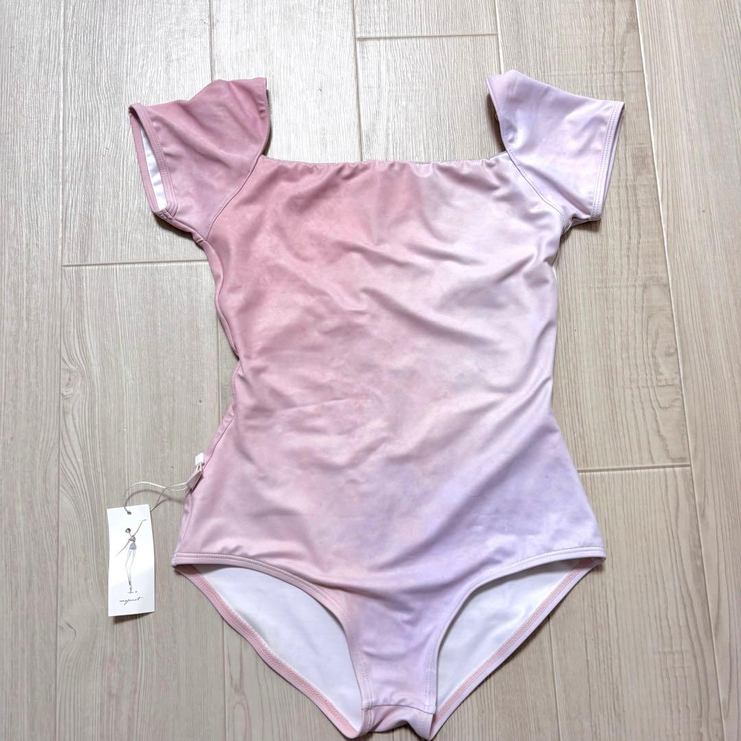 新品 majouet レオタード ピンク パープル 半袖 S グラデーション