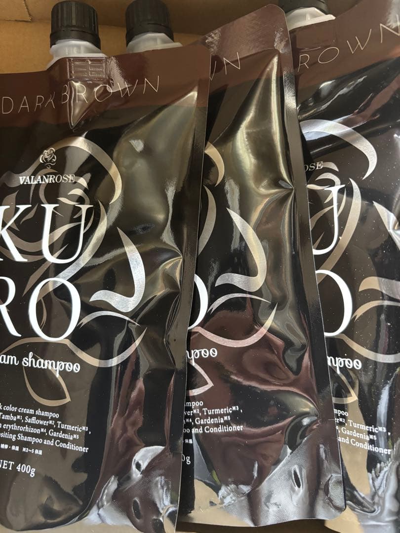 VALANROSE Kuro Brown カラーシャンプー 400g 3本セット QUEENS HENNA