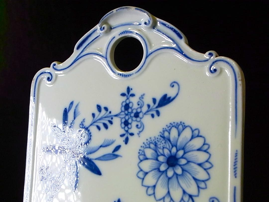 E877 】 真作保証品 19世紀初頭 オールドマイセン 花々文壁飾り