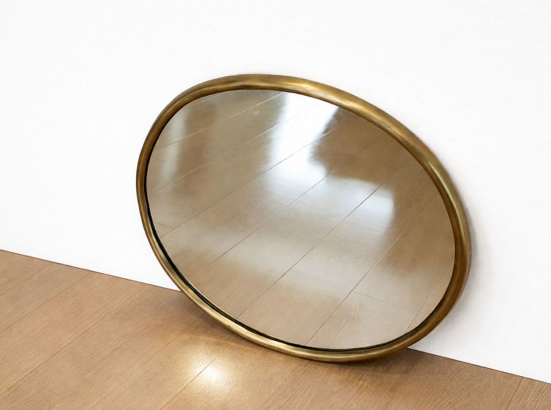 ZARA  ザラホーム ゴールド 金属 ウォールミラー 壁掛け鏡 楕円 イレギュラー ウォールミラー（大） | Zara Home 日本/Japan