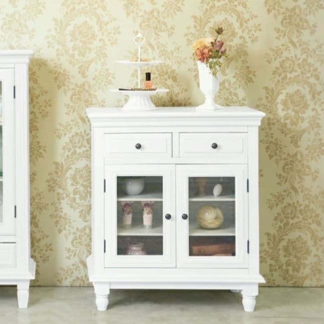 訳あり キャビネット 白 棚 ホワイト チェスト フレンチ アンティーク