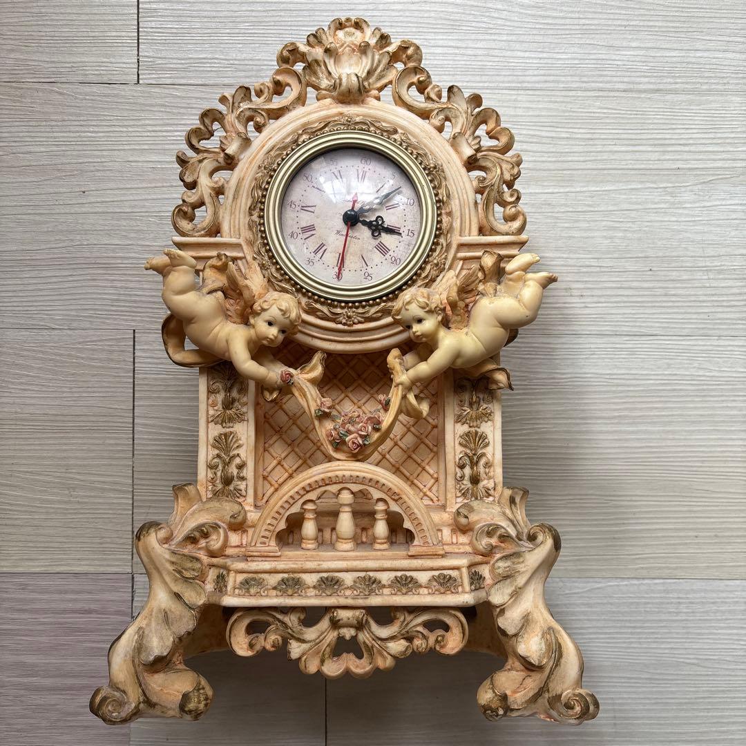 バロックスタイル 置時計 天使の彫刻 ジャンク品 バロックスタイル 置時計 天使の彫刻 ジャンク品 バロックスタイル