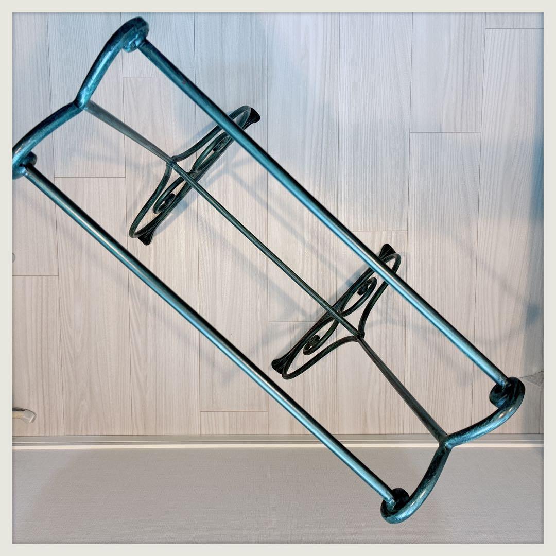 アイアンラック イタリアヴィンテージ リネンホルダー 濃いグリーン