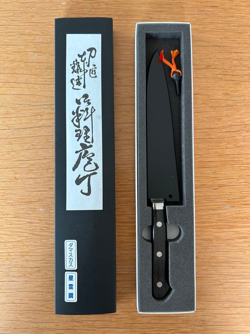 未使用 星雲鋼 ダマスカス ペティ150mm Amazon｜関兼次作 包丁 ペティーナイフ 150mm 彩雲 33層鋼ダマスカス