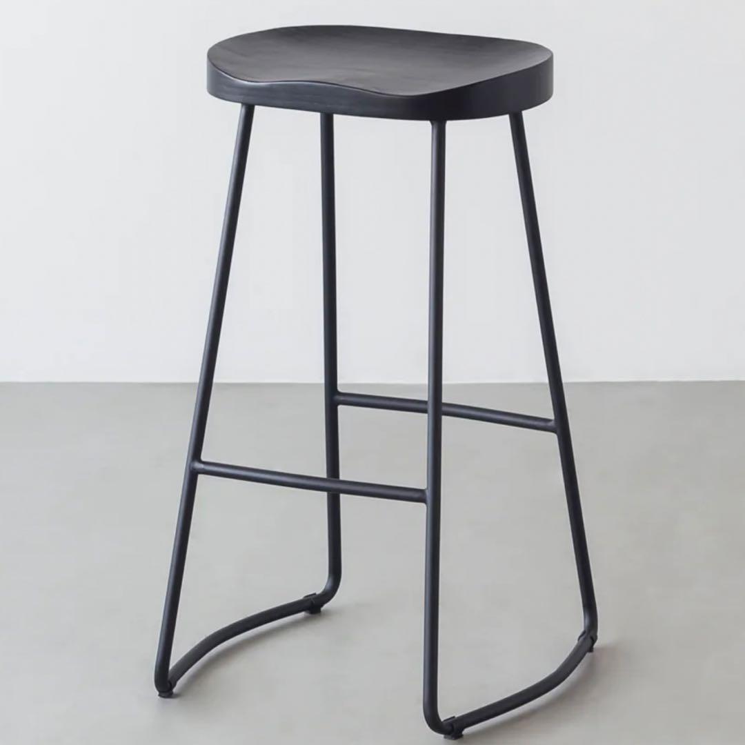 新品未使用】kanademono 天然木 ハイスツール チェア ブラック - メルカリ