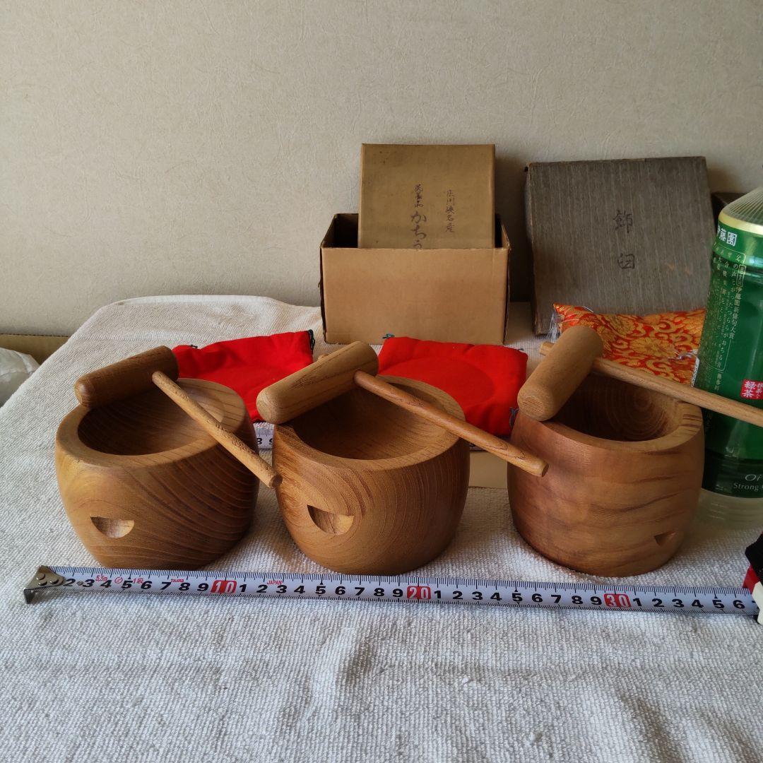 工芸品 臼と杵 3点セット ミニサイズ お餅つき - メルカリ