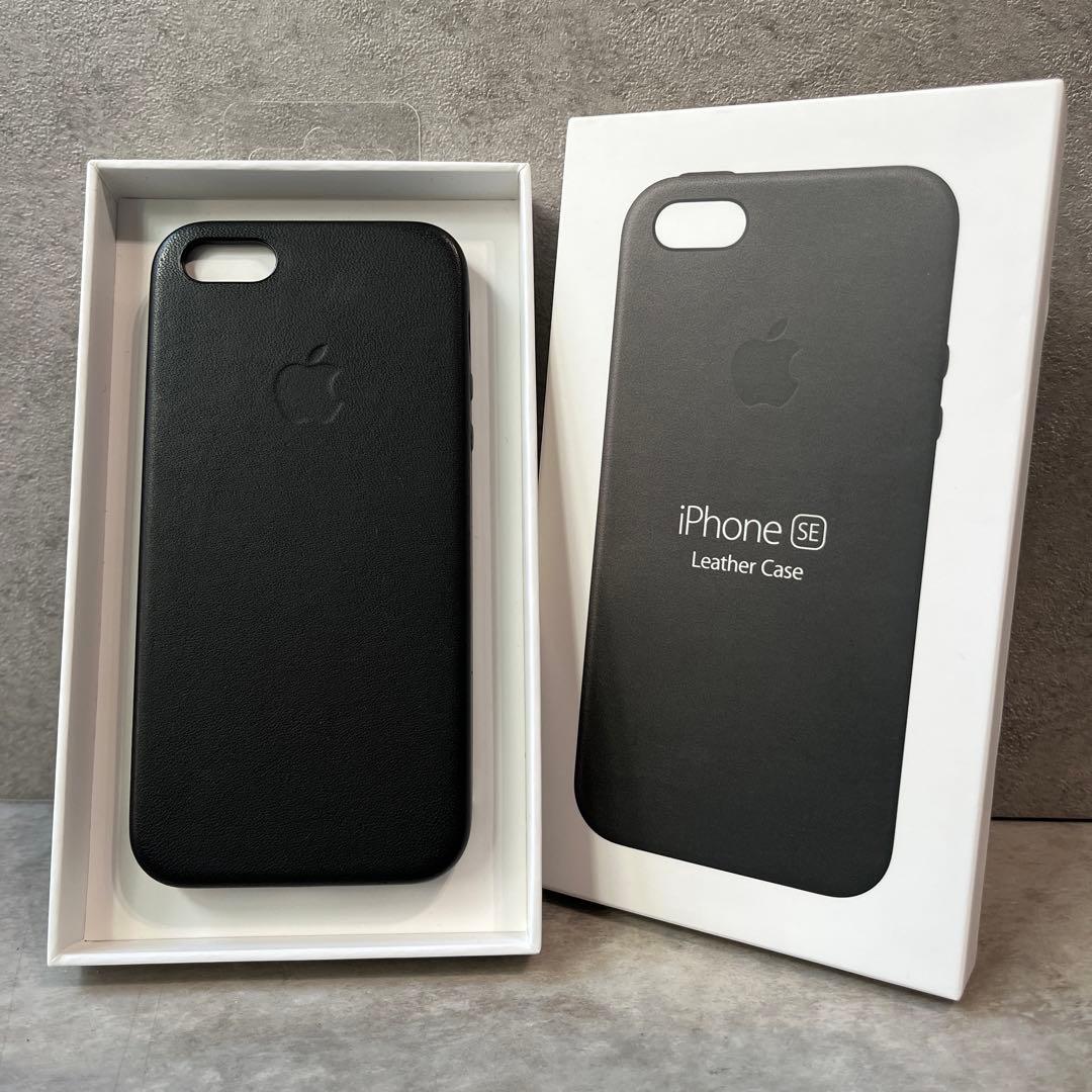 新品！初代iPhoneSE Apple純正レザーケース ブラック 黒 - メルカリ