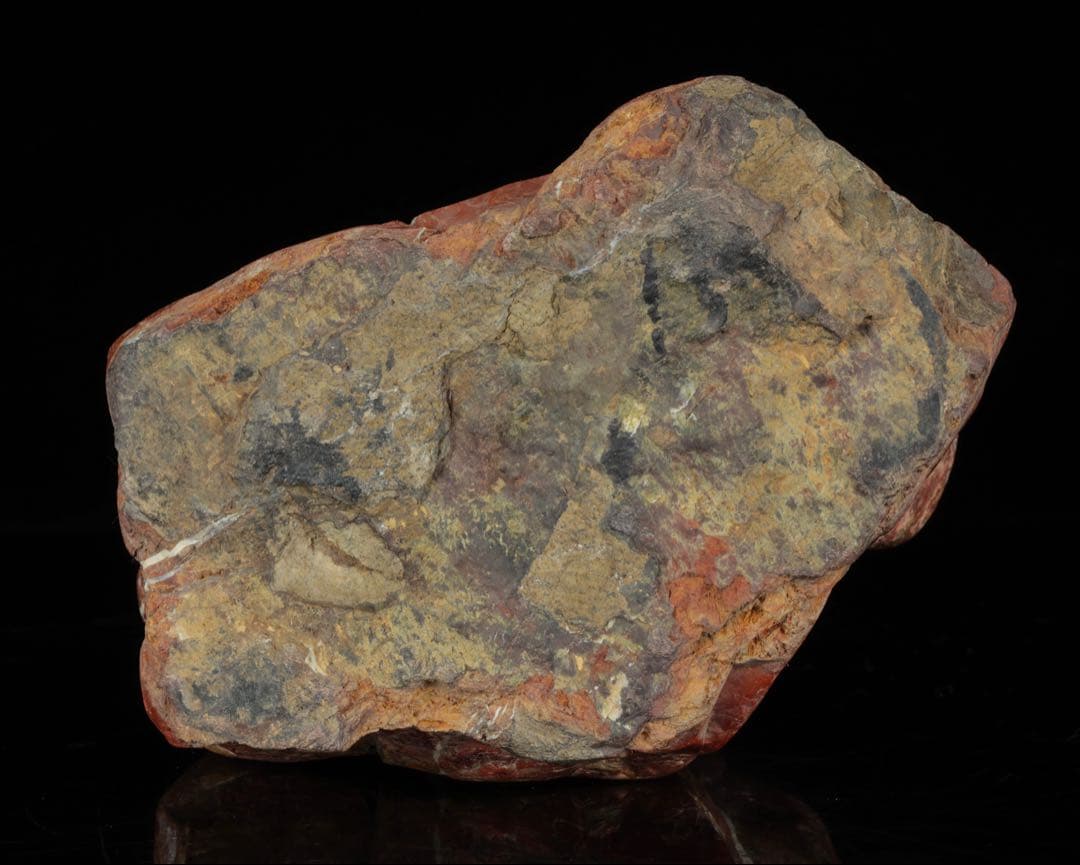 佐渡 錦紅石 錦石 赤玉石 台座付 3.1kg 水石 鑑賞石 天然石 盆石 飾石