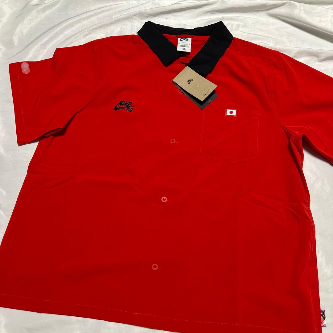 新品 XL NIKE SB ショートスリーブ ボウリングシャツ レッド 鯉 - メルカリ