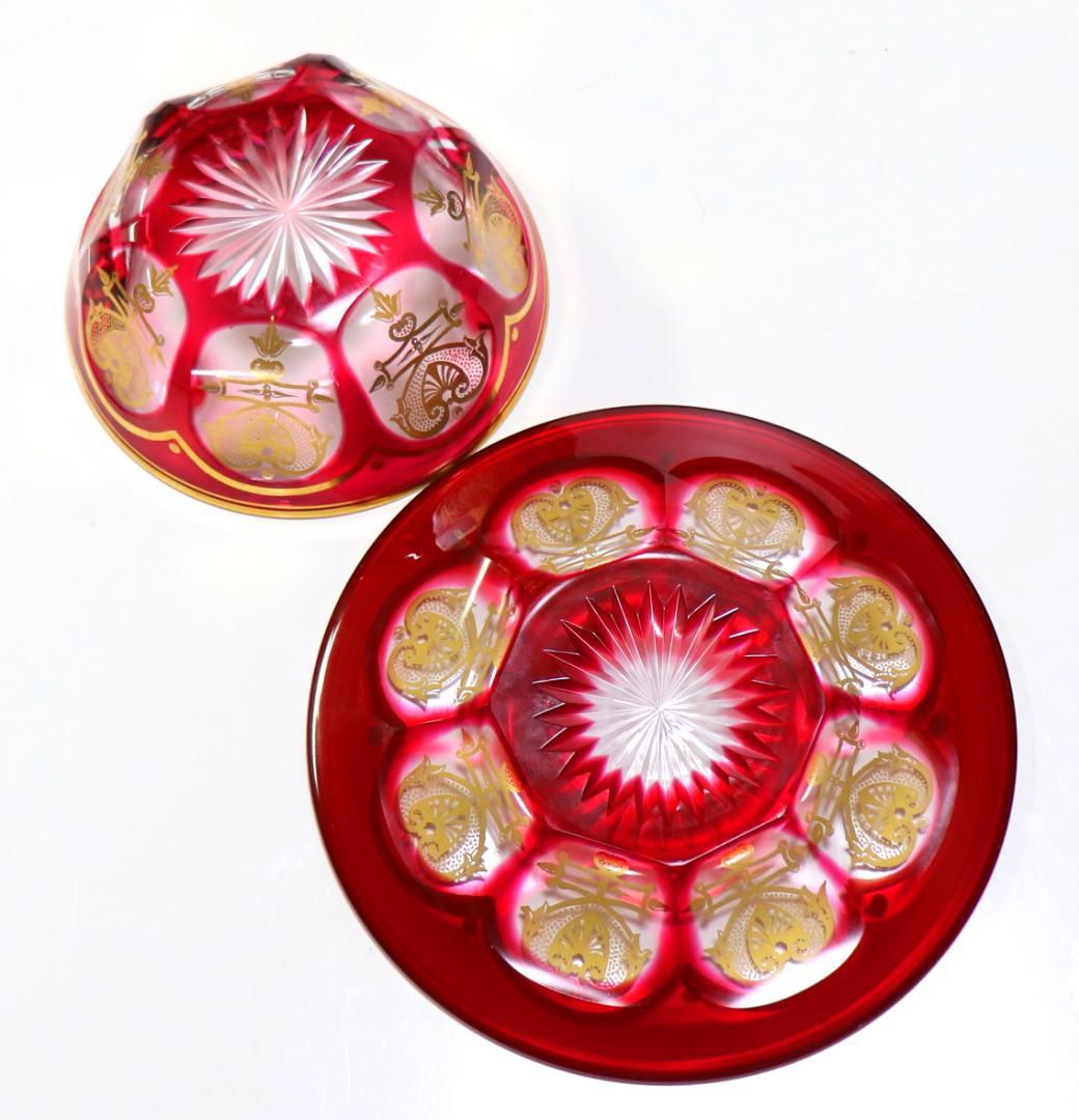 オールド・バカラ 最高級 ルビーレッド 金彩アンピール様式 菓子用