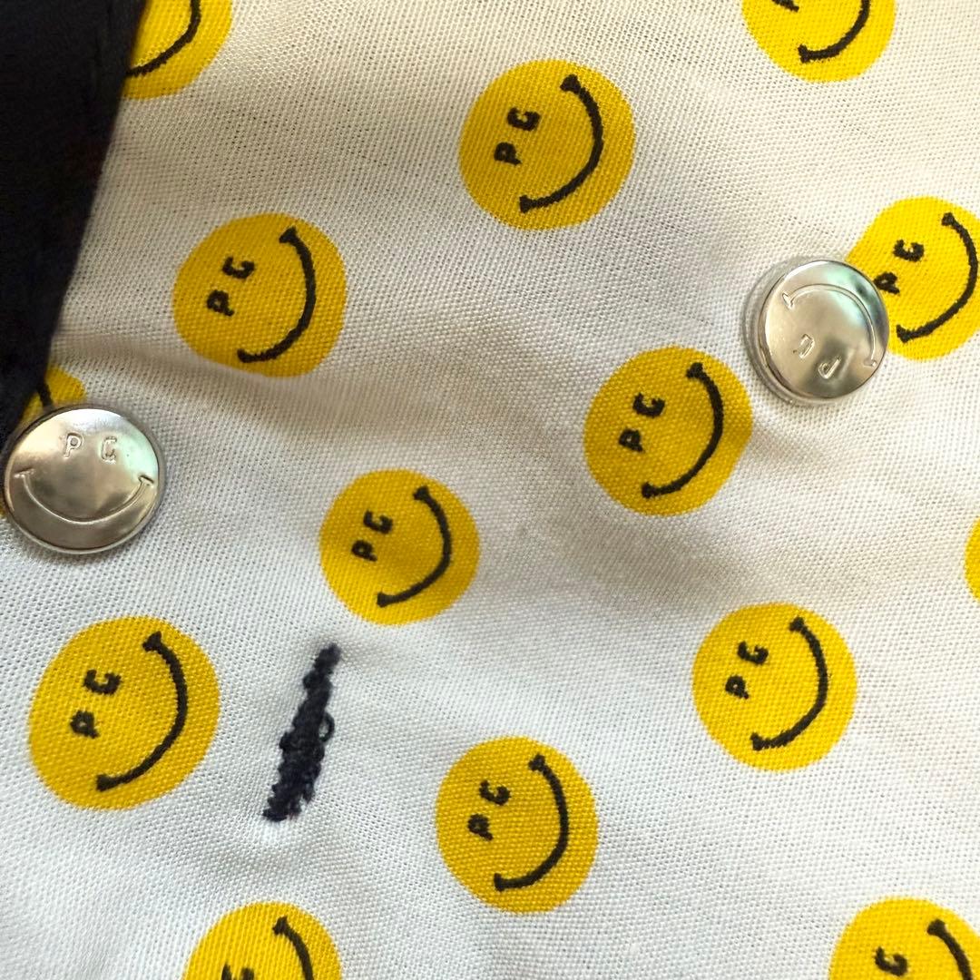 パーリーゲイツ ニコちゃん スマイル ボタン PGロゴ ネイビー 薄手