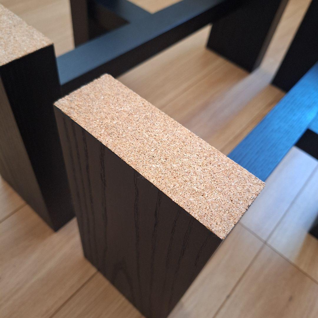 新品、未使用】ローテーブル用 脚 木製 T型 黒 2本セット 一枚板 天板