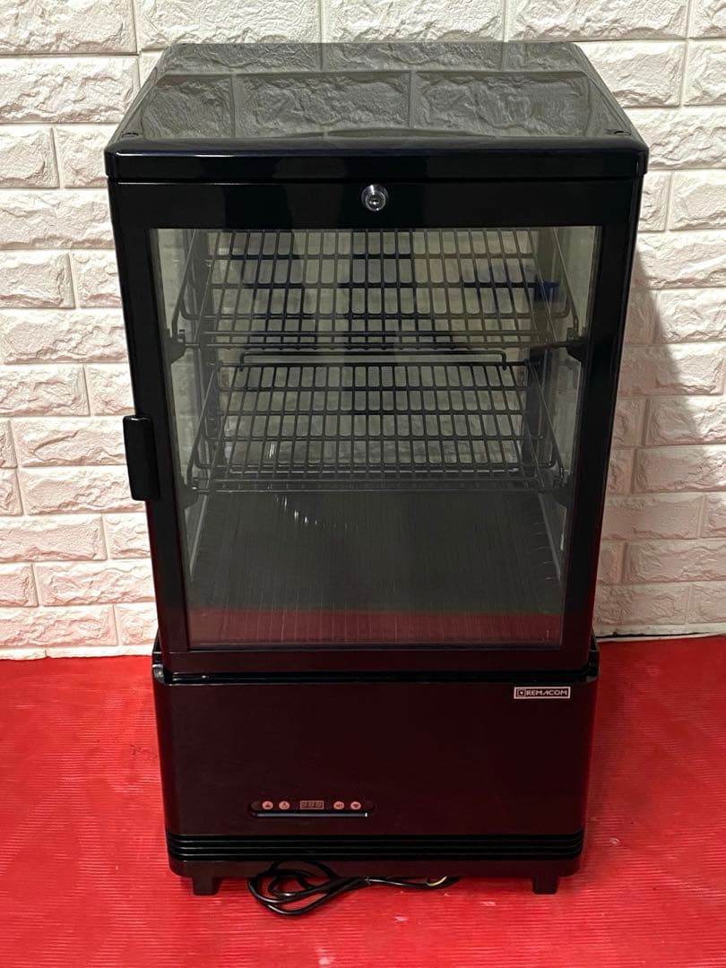 面ガラス 冷蔵ショーケース 卓上型 63L ブラック R4G-63SLB レマコム 4面ガラス冷蔵ショーケース フォーシーズン 卓上・小型 63L