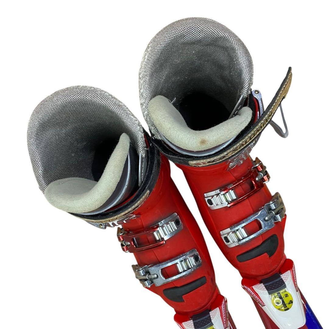 ≪サロモン≫スキー４点セット 板120cm ブーツ 23～23.5cm Jr規格