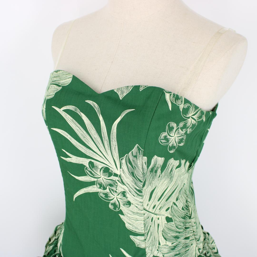 フラダンス用衣装 3段フリル ハワイ製】CCFASHIONS グリーン ドレス