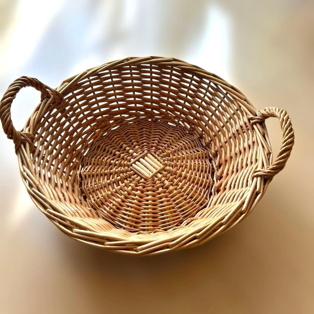 レア新品】キャトルセゾン 天然素材 籐（ラタン）バスケット フランス