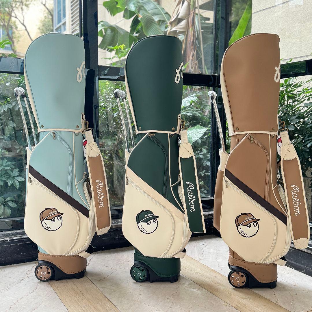 3/11発送☆Malbon Golf キャディバッグ ベージュキャスター付き - メルカリ