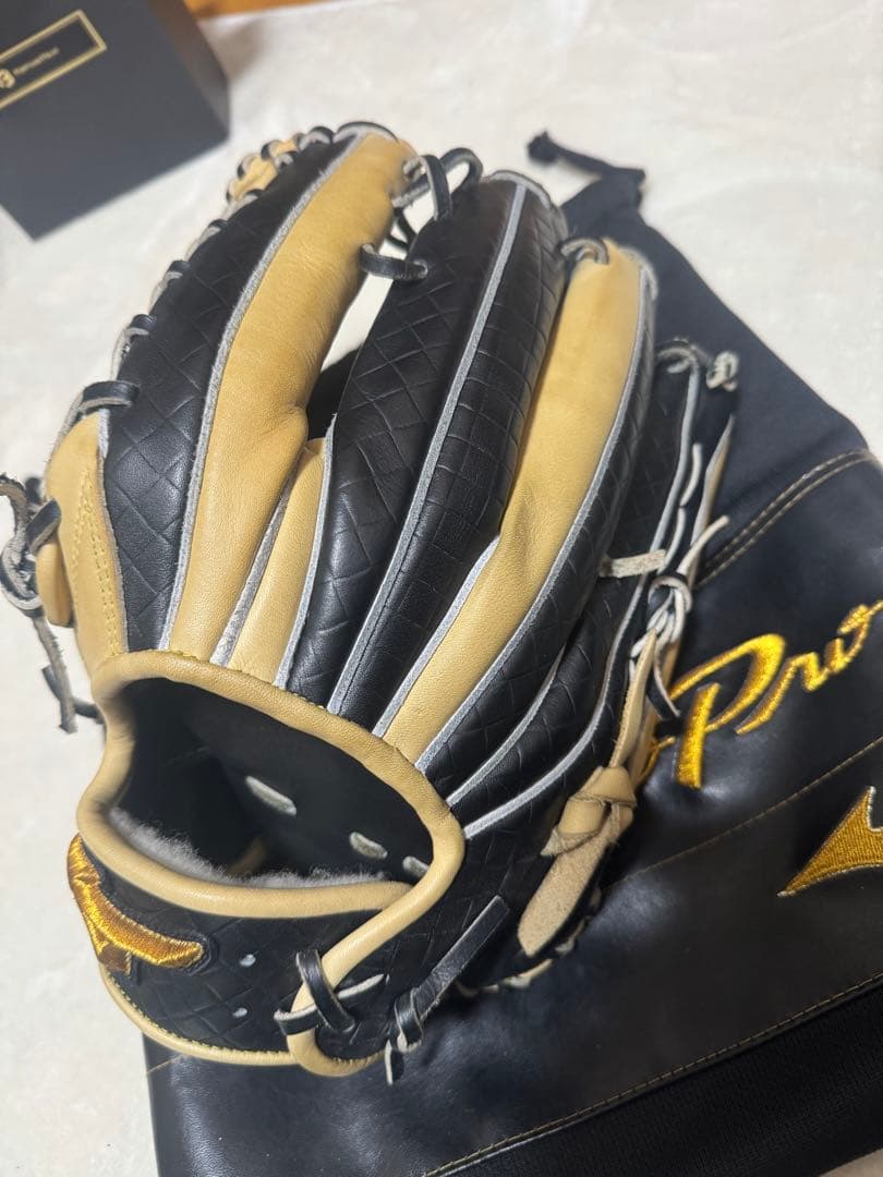 ミズノプロ 限定型押しレザー 軟式左外野用