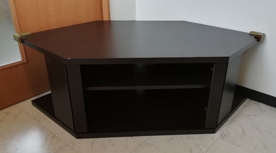 テレビ台　コーナー　こげ茶　ラック コーナーテレビ台 ブラウン 幅90cm スチール メタルラック TV台