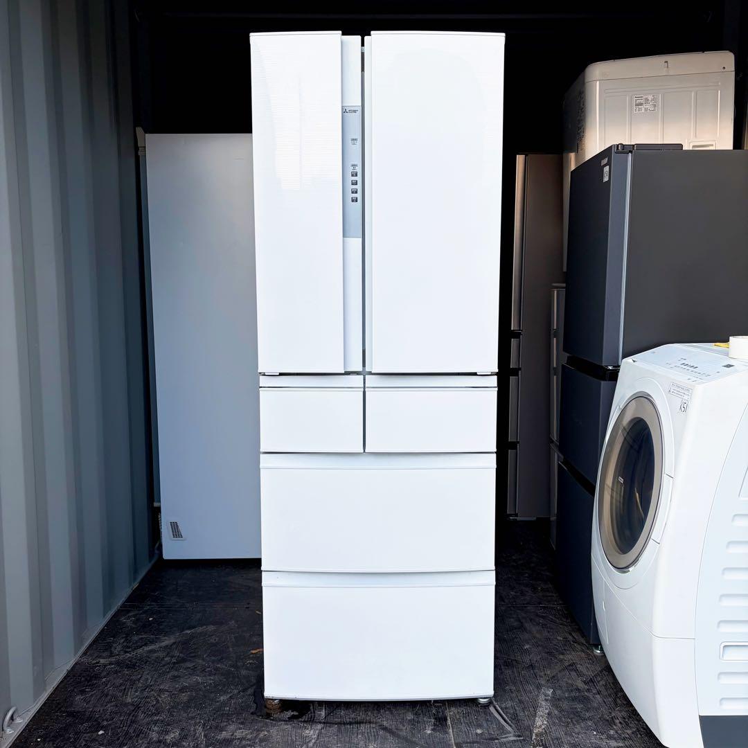 運搬取付無料！クロスホワイト スマート大容量！純正三菱大容量冷蔵庫