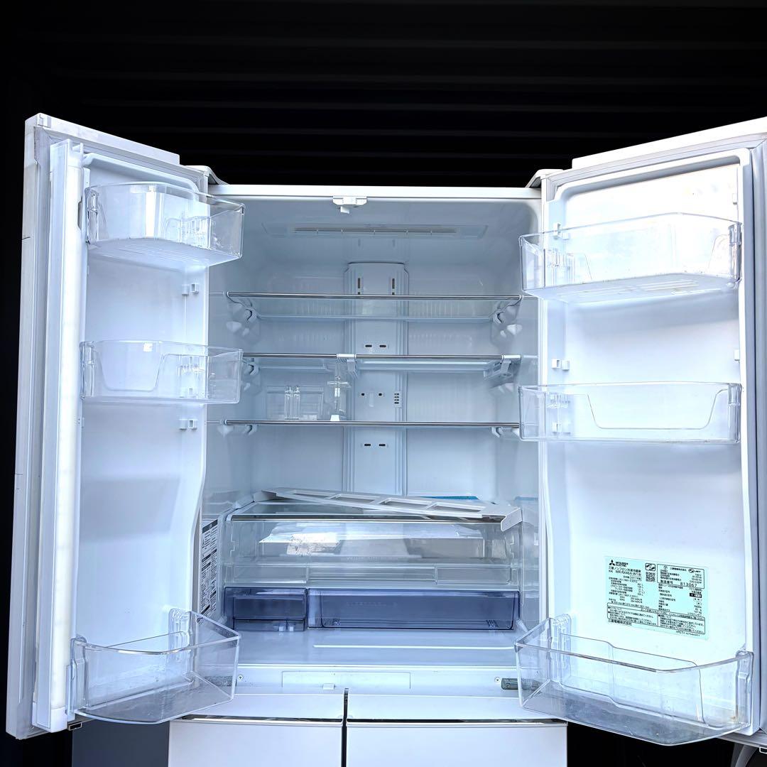 運搬取付無料！クロスホワイト スマート大容量！純正三菱大容量冷蔵庫